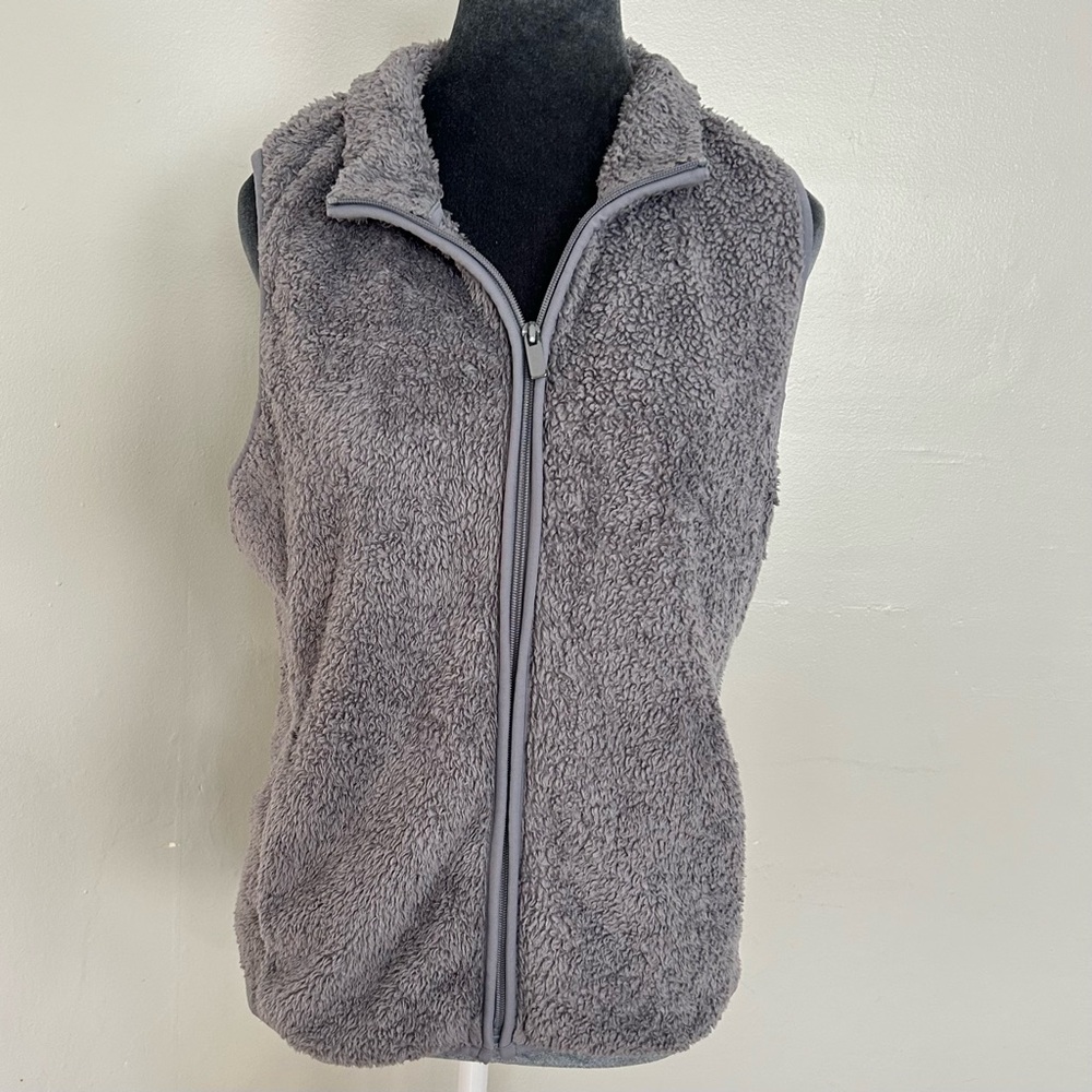 Cozy Gray Sherpa Vest